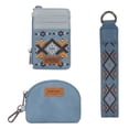 thumbnail image 6 of Wrangler Aztec Keychain Wristlet Wallets for Women Western Dual Pouch Wristlet Credit Card Holder Wallet with Zipper Pocket, Aztec-Jean, 6 of 8