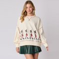 thumbnail image 2 of Sudaderas con capucha de retazos brillantes para mujer, camiseta Vintage Harajuku, ropa de calle delgada de manga larga, ropa de Navidad, Top de otoño e invierno 2024, 2 of 5