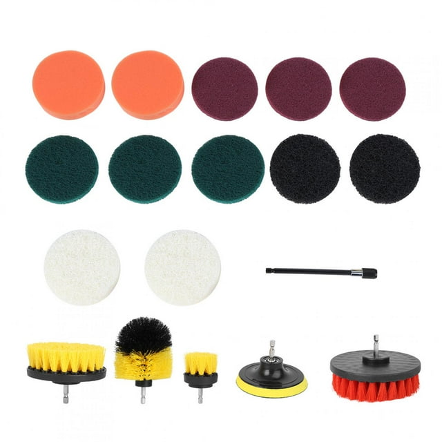 Fixation de Brosse de Forage, Brosse de Forage Électrique 18pcs Brosse de Forage Électrique Ensemble Brosse de Lavage de Puissance Qualité, Vous Pouvez Faire Confiance