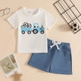 thumbnail image 2 of Toddler Boy Clothes Baby Summer Outfit Soft And Stylish Boys Short Sleeved And Shorts Set With Soccer Print Baby Boys Short Set 6 12 18 Months, 2 of 5