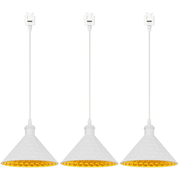 Kiven J-Type Track Lighting, 3-Light Modern Juno Track Lighting Pendant White Finish,J Track Light Pedant for Bedroom Kitchen Island Cafe, Cord length 39.4"
