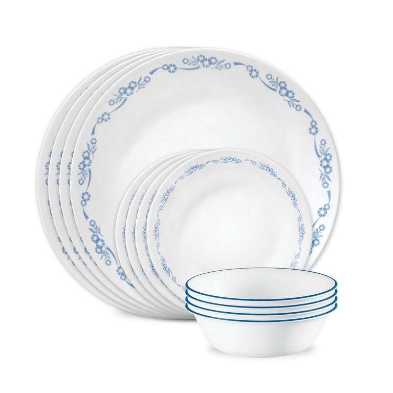 Cornflower Blue Glass Dinnerware Set, Service for 4 photo 1