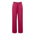 thumbnail image 5 of Gunia Wide Leg Pants For Women Casual Pants Elastic Waist Loose Fit Trousers Soft Flowy Straight Leg Pants Summer Flowy Pants, 5 of 5
