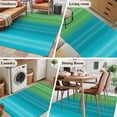 thumbnail image 5 of Blue Green Vertical Stripes Area Rugs 4'x6', Washable Small Throw Rugs for Office Bathroom, Modern Art Color Ombre Indoor Outdoor Rug Non-Slip Low Pile Carpet Runner Reversible Floor Mats, 5 of 8