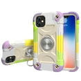 thumbnail image 2 of Étui Robuste Multifonctionnelle 3 Couches Compatible avec iPhone 11 6.1 Pouces, PC Dur+tpu Souple Antichoc avec Support Protection Intégrale avec Anneau de Main, Rosegold Coloré, 2 of 6