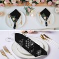 thumbnail image 3 of Black Dandelion Cloth Napkins, Spring Modern Minimalist Country Flower Washable and Reusable Dinner Napkins Set of 8, Table Napkin for Kitchen Party Birthday Wedding Hotel Housewarming 20"x20", 3 of 9