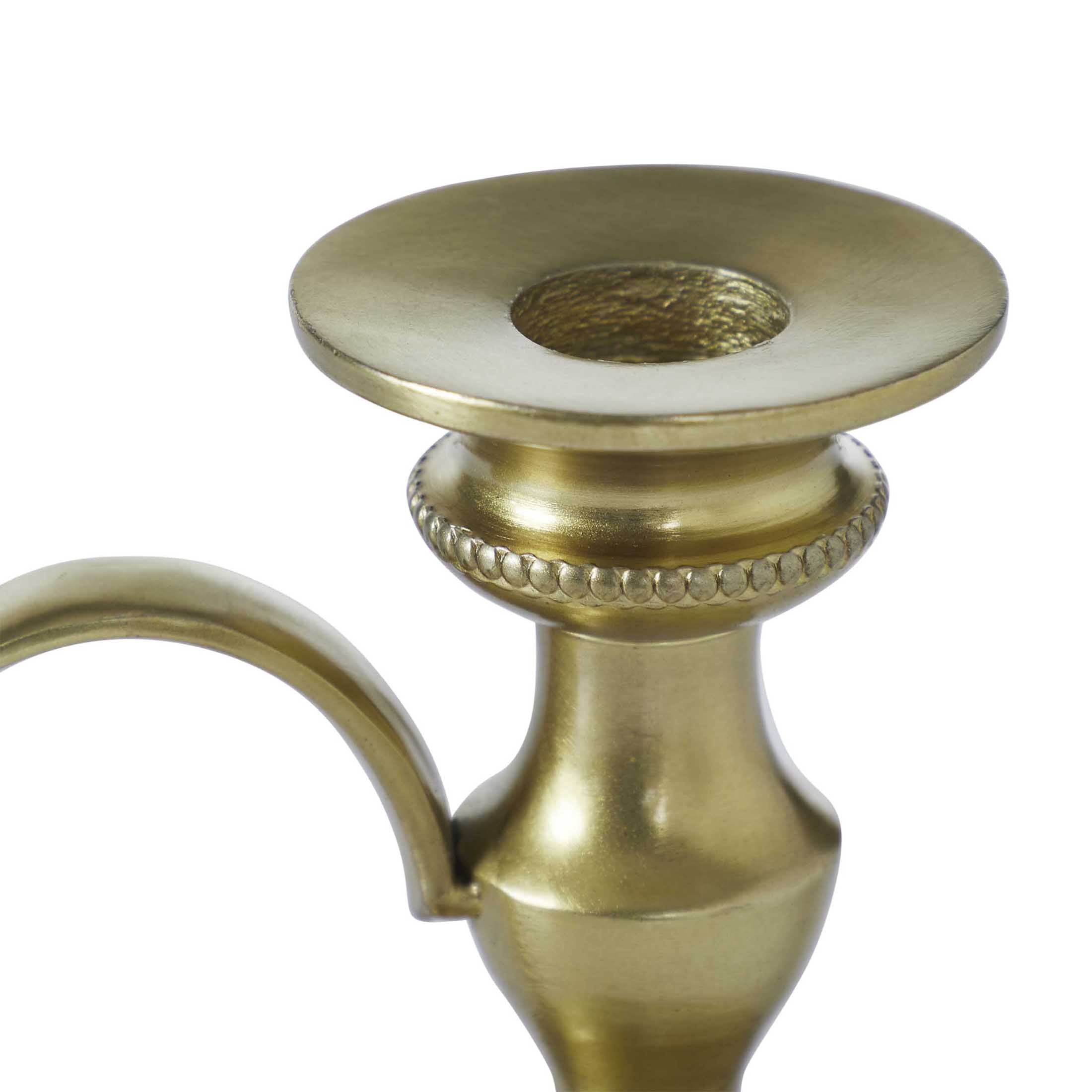 My Texas House Gold Metal Taper Candle Holder with Handle, 4.5"