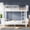 White, variant on URTR Full over Full Metal Bunk Bed, Space-Saving Bunk Bed with Ladders and Guardrails, Convertible to 2 Platform Beds, No Box Spring Needed, White