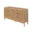 thumbnail image 4 of Benjara Cid Tori 59 Inch Wide Dresser, 4 Fluted Drawers Gold Handles, Natural Brown, 4 of 6
