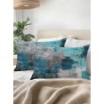 thumbnail image 3 of Outdoor Pillows Waterproof, Teal Grey Bedding Throw Pillows with Insert for Couch Sofa Bed, Modern Oil Painted Abstract Art Aesthetics 12x20 Inch Pillowcases Decorative Camping Patio Pillow Set of 2, 3 of 8
