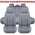 thumbnail image 3 of For Toyota Car Seat Covers Full Set Leather 5-Seats Front +Rear Protector Gray, 3 of 12