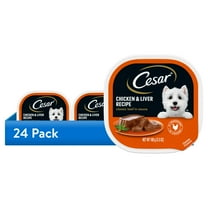 (24 pack) Cesar Classic Loaf In Sauce Chicken And Liver Recipe Wet Dog Food, 3.5 Oz Tray