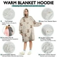 thumbnail image 5 of Beige Highland Cow Flower Pattern Wearable Oversized Blanket,Wearable Blanket Hoodie for Adults,Cozy Hooded Blankets with Super Pockets,Super Warm Fuzzy Pullover for Women & Men, 5 of 6