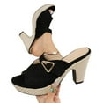thumbnail image 4 of Compensés Tauxra pour Femmes, Sandales Espadrilles avec Semelle Intérieure Coussinée, Mules à Enfiler à Bout Ouvert avec Bride Ajustable pour Tenue Décontractée, 4 of 8
