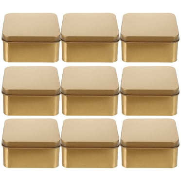 10 Pcs Square Tinplate Box Small Gift Storage Candy Packaging Wedding (gold Medium Size) 10pcs Containers Boxes With Lids Coffee Tins Christmas Cookie Jars