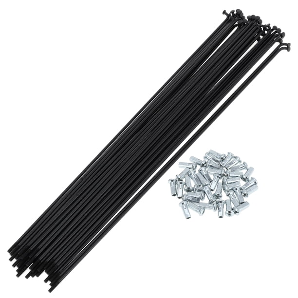 Rayos de bicicleta Unique Bargains 12G para ruedas de bicicleta de acero al carbono negro 1 juego negro-298mm