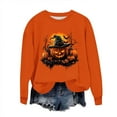 thumbnail image 2 of Jsaierl Halloween Sweatshirts for Women Spooky Pumpkin Ghost Graphic Sweatshirt Trendy Crewneck T-shirt Long Sleeve Holiday Pullover Tops Halloween Gifts, 2 of 6