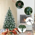 thumbnail image 3 of Emorefun 6 ft Skinny Christmas Trees, Artificial Xmas Tree with White Snow Pine Neddle Branch Tips and Pine Cones for Home/Office, 3 of 7
