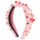 thumbnail image 1 of Diadema ancha con perlas y diamantes de imitación para mujer, diadema decorativa anudada., 1 of 8