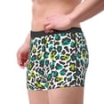 thumbnail image 5 of Salouo Green Leopard Print Men's Boxer Briefs,Breathable Underwear Elastic Waistband Briefs for Men -Medium, 5 of 8