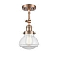 thumbnail image 1 of Innovations 201F-AC-G322-LED Olean 1 Light Semi-Flush Mount part of the Franklin Restoration Collection, Antique Copper, 1 of 1