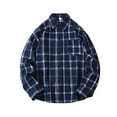 thumbnail image 2 of Afuyipoi Mens Flannel Shirts, Long Sleeve Plaid Button Down Shirt Casual Cotton Shirt with Pocket Blue 3XL, 2 of 4