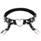 thumbnail image 1 of Anillo de pierna de ligas góticas, 2 piezas de cinturón elástico con tachuelas de corazón, liguero ajustable punk con 2 clips de metal, cinturones de arnés con clips, negro, 1 of 4