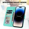 thumbnail image 3 of Cute Cartoon Wallet Phone Case for iPhone 14 Pro, with Card Holder Soft PU Leather Kickstand Cover for Men and Women Magnetic Shockproof Protective with Lanyard for iPhone 14 Pro, Skyblue, 3 of 9