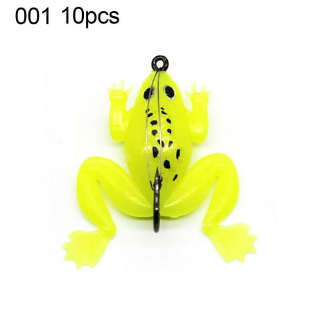 UDIYO 10Pcs/Set Frog Bait Vivid Sharp Hook Soft Thunder Frog Blackfish Bionic Simulated Lure for Outdoor