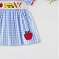 thumbnail image 4 of Duqingm Toddler Baby Girl Back to School Outfit Apple Sleeveless Dress Fly Sleeve Smocked Dresses Girls Summer Clothes Girls' Dresses Blue,2-3 Years, 4 of 4