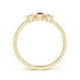 thumbnail image 2 of ANGARA Natural Classic Bezel-Set Ruby and Diamond Three Stone Ring in 14K Yellow Gold for Women (Size-3mm) | July Birthstone, Birthday, Anniversary, Jewelry Gift for Women | Natural Ruby Ring, 2 of 7