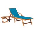 thumbnail image 1 of vidaXL Sun Lounger with Table and Cushion Solid Teak Wood, 1 of 1