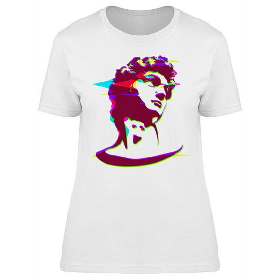Color Glitched Head T-Shirt Women -Image by Shutterstock, Female Small