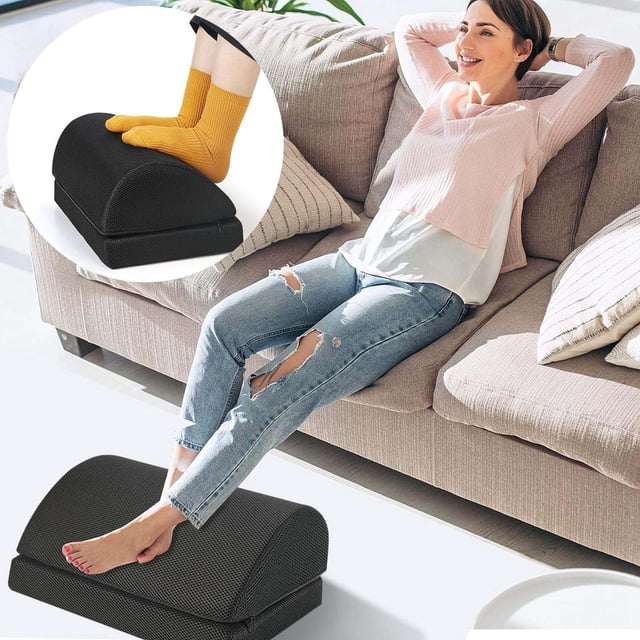 WIFKLSIIPG Tapis de Repos de Bureau Avion Repose-Jambes Semi-Cylindrique Coussinet Repose-Pieds Support de Pied pour Bureau Repose-Pieds de Bureau Tabouret Repose-Pieds Coussinet Repose-Pieds en Éponge Oreiller de Soutien Polyester Pieds
