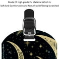 thumbnail image 4 of Square 2Pack PU Leather Golden Moon Cruise Luggage Tag with Privacy Cover and Name ID Tag for Travel Handbags Backpacks Luggage Tags, 4 of 6