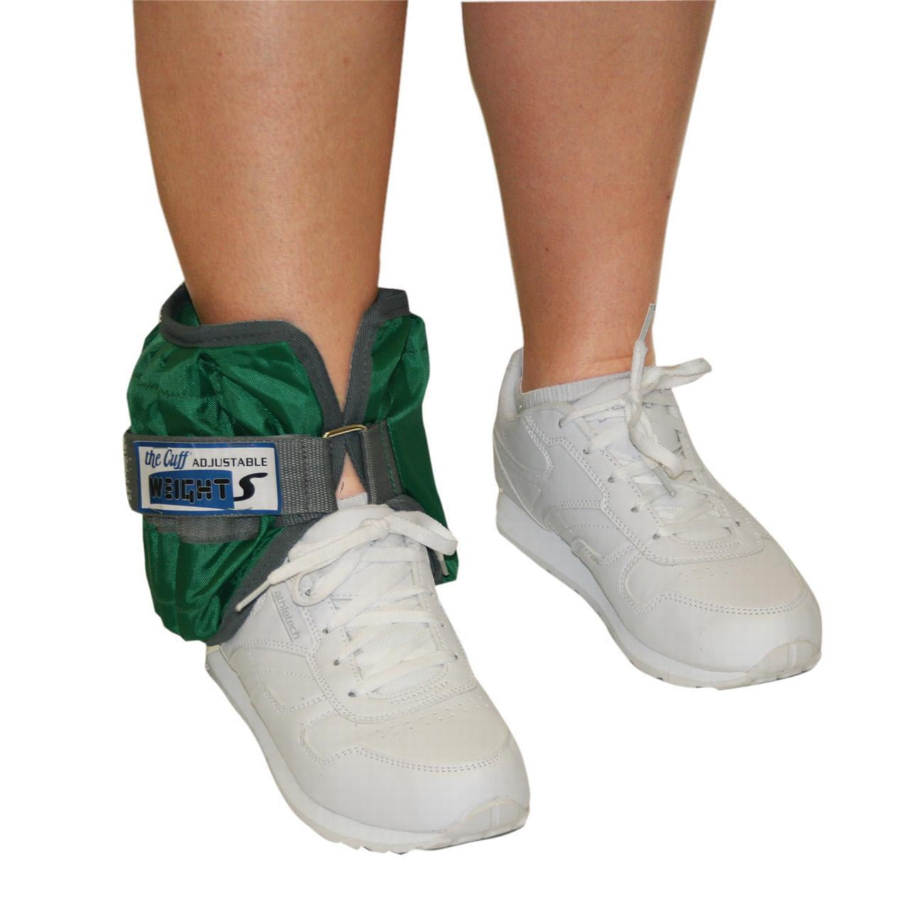 Adjustable Cuff ankle weight - 5 lb - 10 x 0.5 lb inserts - Green - each