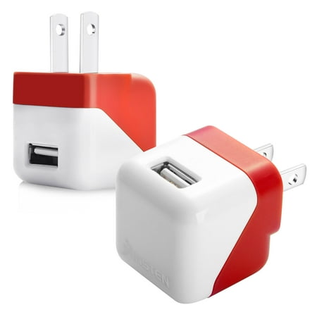 Insten Universal USB AC Wall Travel Adapter Charger Red For iPhone XS X 8 7 6 6s Plus SE 5S 5 Samsung Galaxy S9 S9+ S7 S6 S5 Note 8 5 J7 J3 J1 On5 LG G Stylo 3 Stylus K7 G6 G6+ V30 (Best Iphone 5 Solar Charger Case)