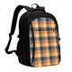 thumbnail image 1 of Easygdp Warm Orange Plaid Mochila para Laptop de Viaje con Puerto USB, Mochila para Laptop con Puerto de Carga USB para Mujeres y Hombres, 1 of 7