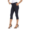 thumbnail image 5 of HDE Women's Pull On Capri 19" Inseam Cropped Pants with Pockets Navy Blue XL, 5 of 6