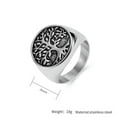 thumbnail image 4 of QQTDFG Men Women Tree of Life Cross Pendant Necklace Ring Set Stainless Steel Punk Gift-Black-12, 4 of 8