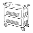 thumbnail image 4 of Rubbermaid Commercial Xtra Utility Cart, 300-lb Capacity, Three-Shelf, 20w x 40.63d x 37.8h, Black -RCP4093BLA, 4 of 4