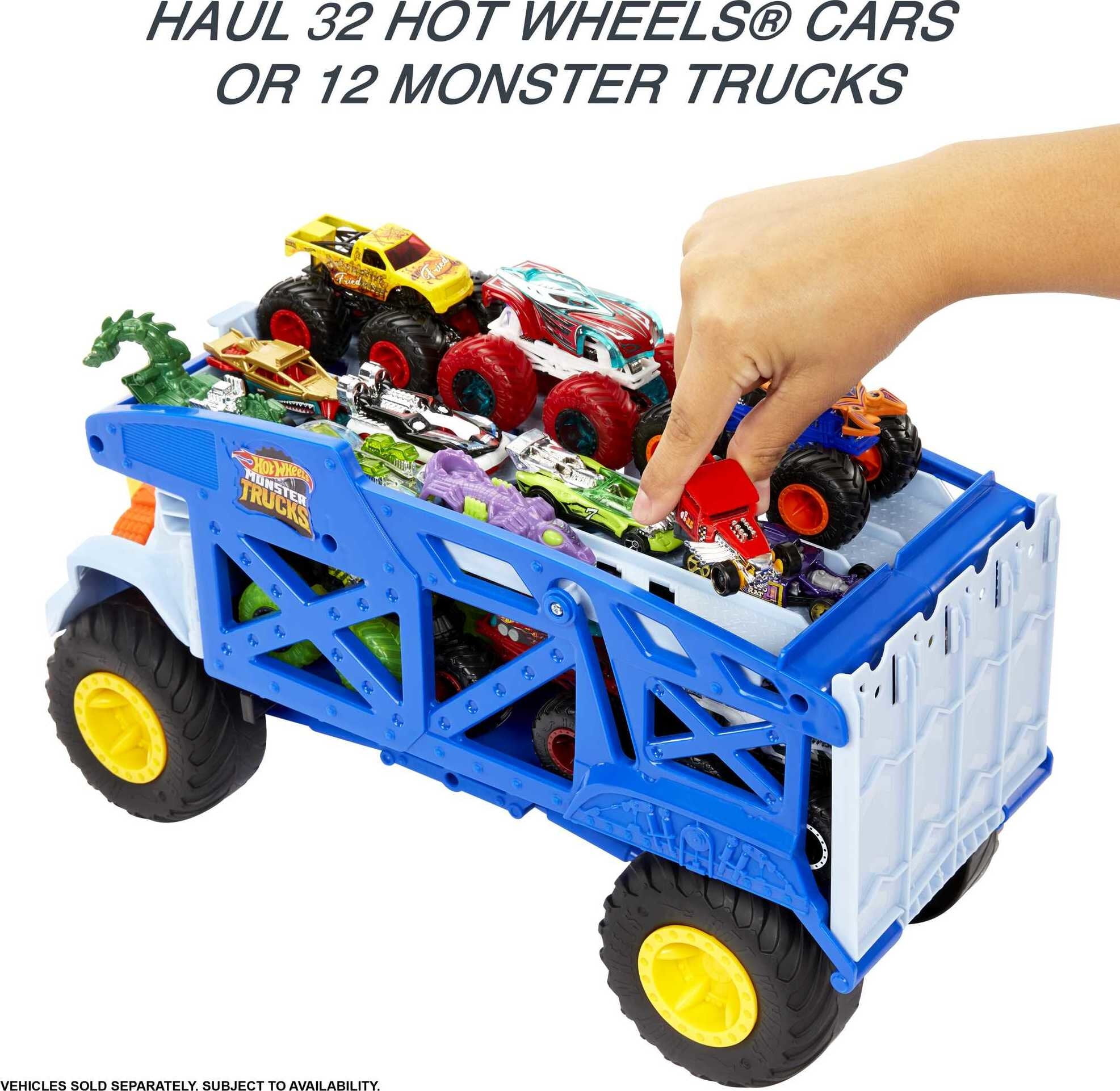 Hot Wheels Monster Trucks Monster Mover Rhino Hauler, Gift for Kids 3 Years & Up