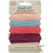 The Beadsmith Knot It Waxed Polyester Cord  Youthful Expressions  0.7mm Diameter  4 Cords, 15 Yards Each  Make Jewelry, Macrame, Friendship Bracelets and DIY Crafts
