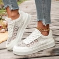 thumbnail image 3 of HEWUQI Flower Lace Shoes for Women Breathable Orthopedic Lightweight Non Slip Athletic Walking Shoes Lace up Arch Support Comfortable Sneakers White Size 5.5, 3 of 6