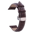 thumbnail image 3 of 12 14 16 17 18 19 20 21 22 24mm Pulsera De Cuero De Capa Superior Piel De Becerro Hombres Mujeres Universl Doble Prensa Automática Hebilla De Mariposa Pulseras, 3 of 4