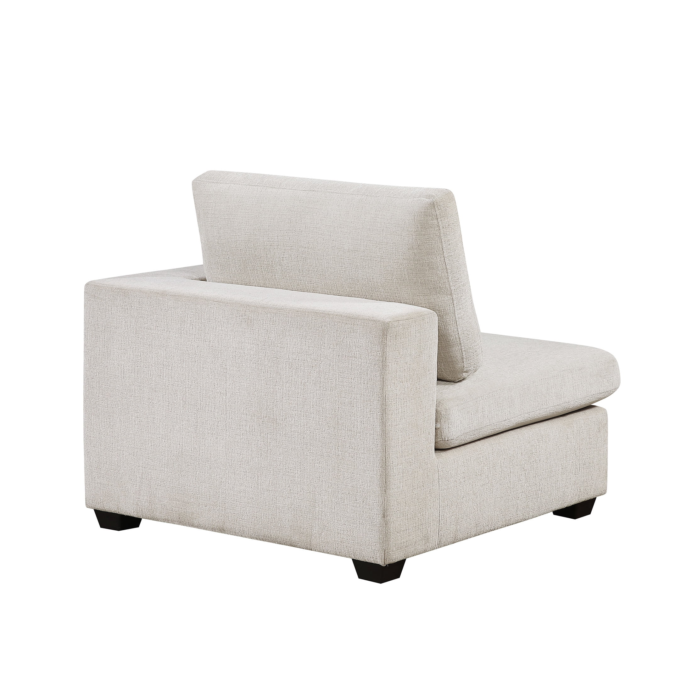 OakvillePark Crestiva Chenille Modular Unit-Reversible Chair with One Arm, Beige