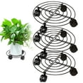 thumbnail image 6 of Roller Flower Pot Stand with Locking Wheels Heavy Duty Plant Caddy for Outdoor Indoor Use 27 Inch Round Metal Plant Saucer Mobile Base for Large Planters Furniture Appliances, 6 of 8