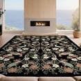 thumbnail image 2 of Design&I 4'x6' Ultra Soft Area Rug, Asian Chinoiserie Vintage Vine Border Peony Plum Lotus Scroll Bird Flowing None Fluffy Washable Non Shedding for Bedroom Living Room Home Office, 2 of 7