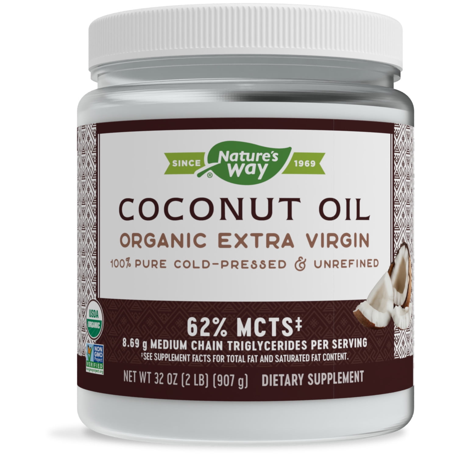 Nature's Way Organic Extra Virgin Coconut Oil, Pure & Unrefined, C...
