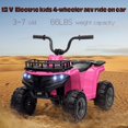 thumbnail image 5 of Jojoka 12V Kids ATV Ride On Car, Battery Powered Electric Ride On Toys for Toddlers with LED Lights, Music, High/Low Speeds, Treaded Tires, for 3-6 Years Old Boys & Girls, Pink, 5 of 7